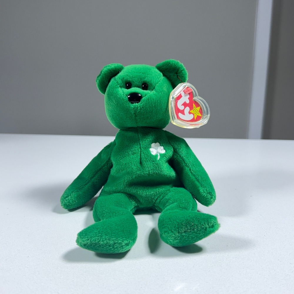 Ty Beanie Baby Erin Bear Unisex OS Green Shamrock St Patricks Day 1997 Retired